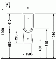 Duravit Starck 3 Писсуар подвесной 24,5х30x70h см, цвет: белый 08262500001