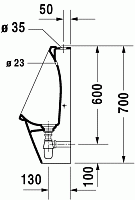 Duravit Starck 3 Писсуар подвесной 24,5х30x70h см, цвет: белый 08262500001
