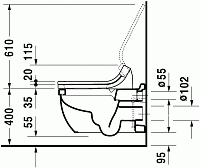Duravit Starck 3 Унитаз подвесной 37x62x38h см, цвет: белый 22265900001