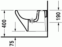 Duravit DuraStyle Биде подвесное 37x48см, с 1 отв. под смеситель и покрытием Wondergliss, цвет:белый 22851500001