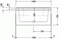 Duravit Blue Moon Ванна акриловая встраиваемая 140х140x58h см, цвет: белый 700143000000000