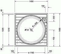 Duravit Blue Moon Ванна акриловая встраиваемая 140х140x58h см, цвет: белый 700143000000000