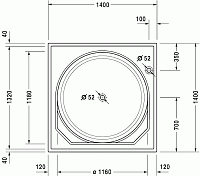 Duravit Blue Moon Ванна акриловая встраиваемая 140х140x58h см, цвет: белый 700143000000000