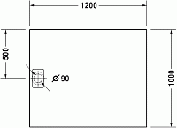 Duravit Stonetto Душевой поддон 120х100x5h см, цвет: бетон 720168180000000
