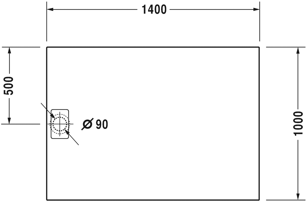 Duravit Stonetto Душевой поддон 140х100x5h см, цвет: песочный 720170480000000