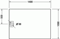 Duravit Stonetto Душевой поддон 140х100x5h см, цвет: песочный 720170480000000