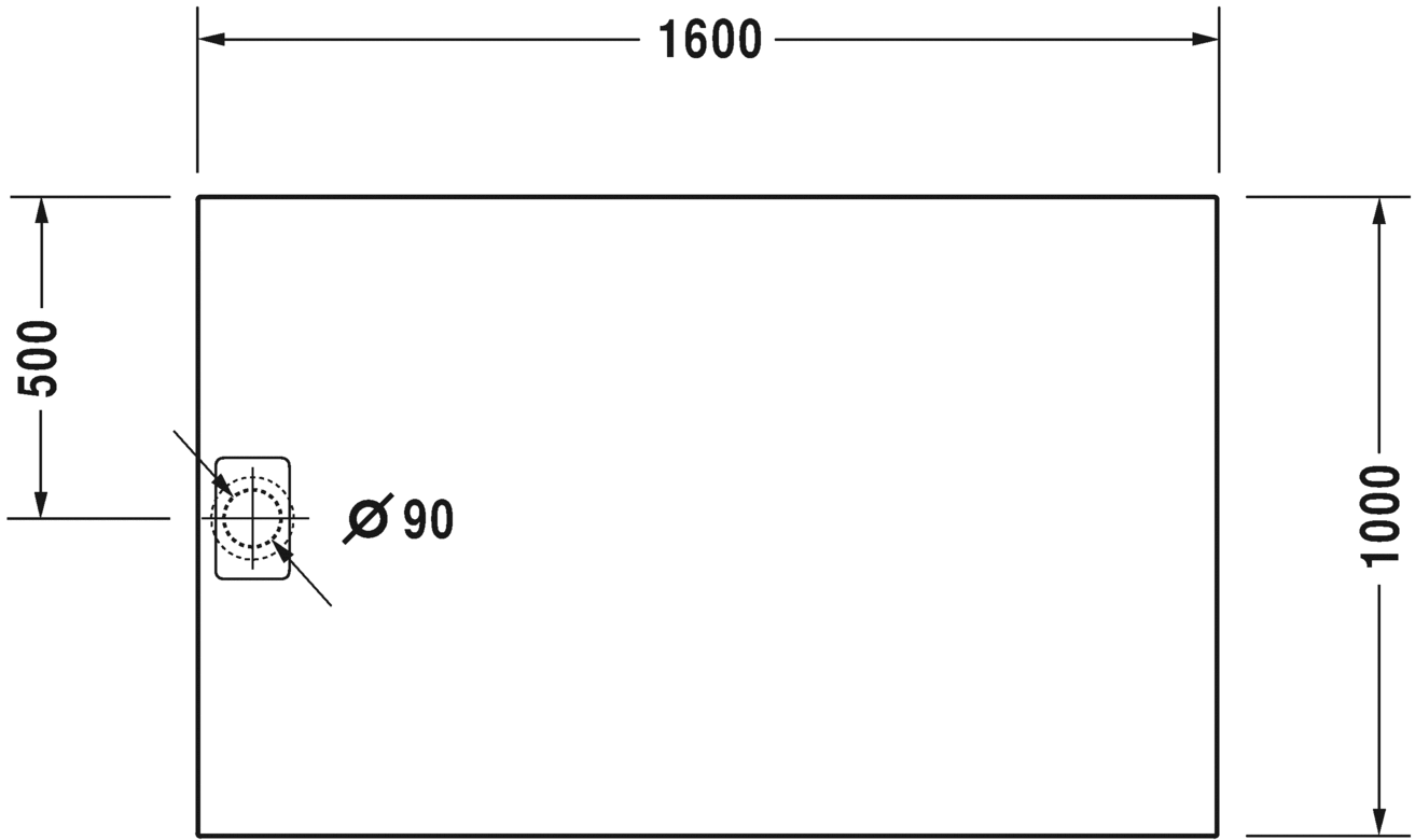 Duravit Stonetto Душевой поддон 160х100x5h см, цвет: белый 720171380000000