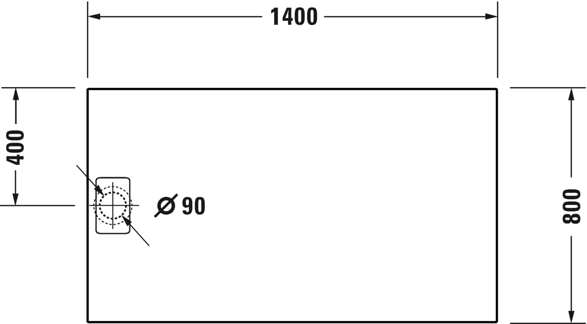 Duravit Stonetto Душевой поддон 140х80x5h см, цвет: бетон 720217180000000