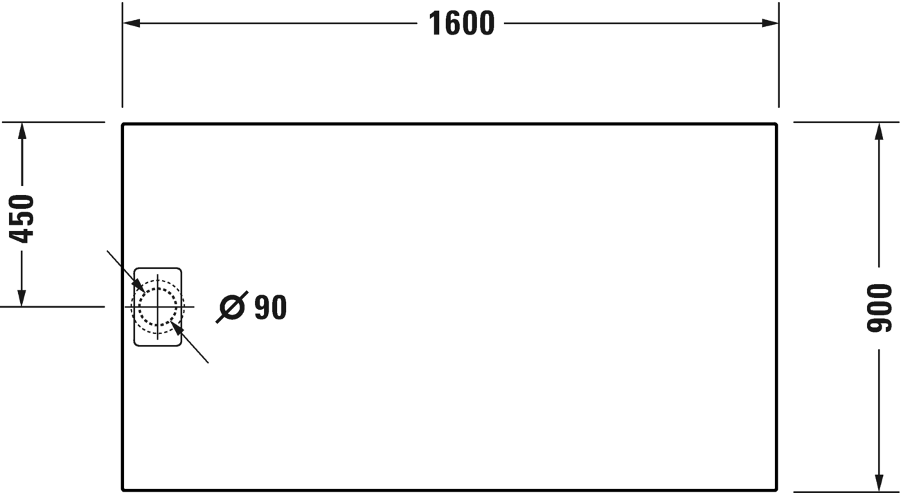 Duravit Stonetto Душевой поддон 160х90x5h см, цвет: бетон 720218180000000