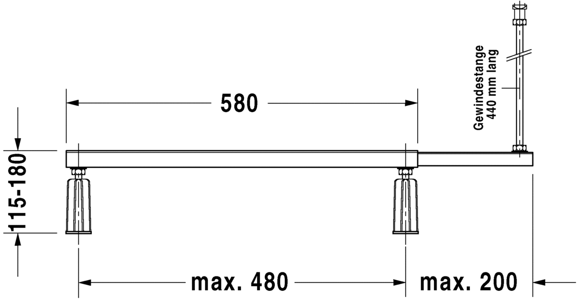 Duravit D-Code Ножки для угловых ванн, цвет: серый 790128000000000