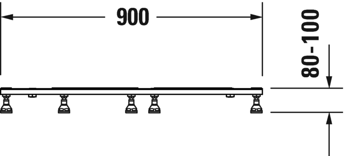 Duravit Stonetto Ножки для душевого поддона, цвет: серый 791101000000000