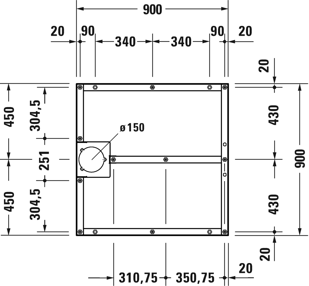 Duravit Stonetto Ножки для душевого поддона, цвет: серый 791101000000000
