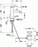 Duravit C.1 Смеситель для биде, однорычажный, цвет: хром C12400001046