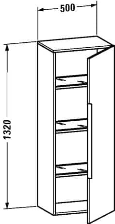 Duravit Happy D.2 Шкаф подвесной 50х36х132h см, цвет: белый H29251R2222
