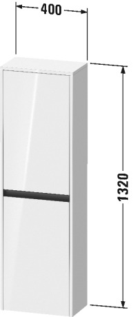 Duravit Ketho.2 Шкаф подвесной 40х24х132h см, цвет: графит суперматовый K21319L80800000