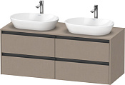 Duravit Ketho.2 Тумба под две раковины с 4-мя ящ. 140x55x56,8h см, цвет: лен K24898B75750000