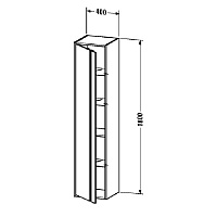 Duravit Ketho Шкаф подвесной 40х36х180h см, цвет: белый глянцевый KT1255L2222