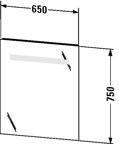 Duravit Ketho Зеркало подвесное прямоугольное с подсветкой 65x75h см KT733000000