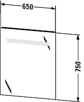 Duravit Ketho Зеркало подвесное прямоугольное с подсветкой 65x75h см KT733000000