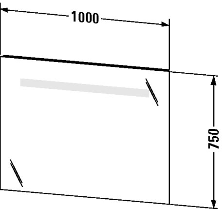 Duravit Ketho Зеркало подвесное прямоугольное с подсветкой 100x75h см KT733200000