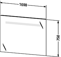 Duravit Ketho Зеркало подвесное прямоугольное с подсветкой 100x75h см KT733200000
