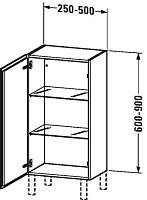 Duravit L-Cube Шкаф подвесной 50х30х90h см, цвет: капучино LC1189L8686