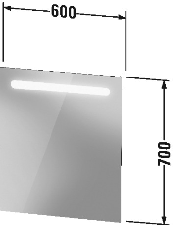 Duravit No.1 Зеркало подвесное прямоугольное с подсветкой 60x70h см N17951000000000