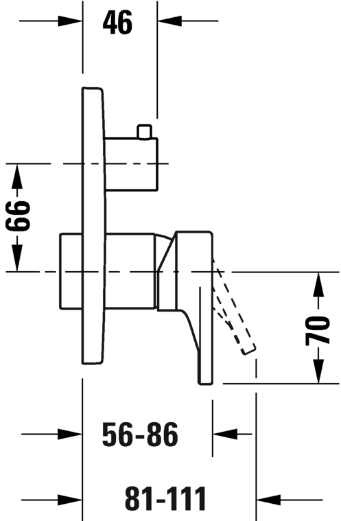 Duravit Tulum Смеситель для ванны настенный встраиваемый, цвет: черный мат. TU5210012046