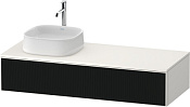Duravit Zencha Тумба под рак. 130x55x28,1h см, цвет: черное стекло/белый супермат. ZE4812L63840000