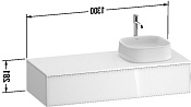 Duravit Zencha Тумба под рак. 130x55x28,1h см, цвет: белое стекло/белый супермат. ZE4812R64840000