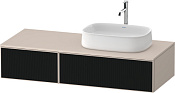 Duravit Zencha Тумба 130x55x28,1h см, цвет: черное стекло/серо-коричн. супермат. ZE4817063830000