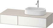 Duravit Zencha Тумба 130x55x28,1h см, цвет: белое стекло/cеро-коричн. супермат. ZE4817064830000