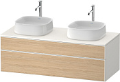 Duravit Zencha Тумба под две рак. 130x55x44,2h см, цвет: дуб натур./белый супермат. ZE4823B30840000