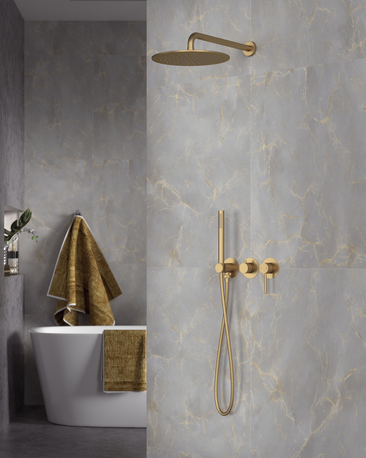 Timo Saona Душевой комплект встраиваемый, цвет: золото матовое SX-2349/17SM