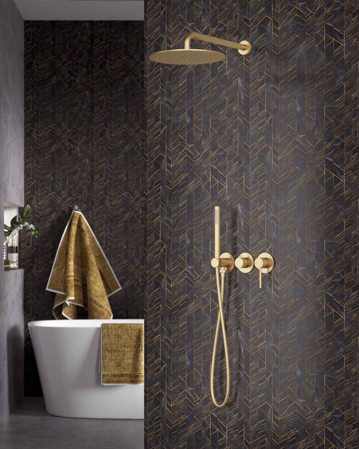 Timo Saona Душевой комплект встраиваемый, цвет: золото матовое SX-2349/17SM