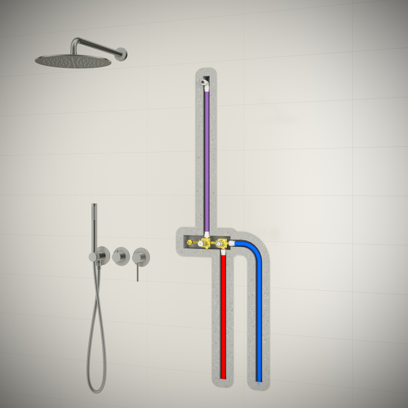 Timo Saona Душевой комплект встраиваемый, цвет: золото матовое SX-2349/17SM