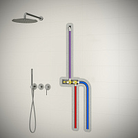 Timo Saona Душевой комплект встраиваемый, цвет: золото матовое SX-2349/17SM