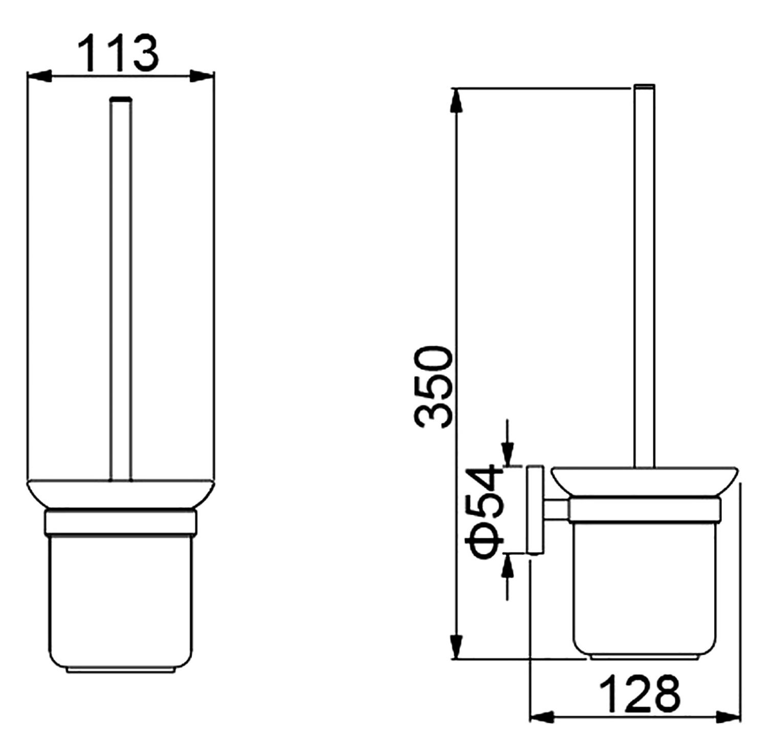 Timo Saona Ершик для туалета подвесной, цвет: хром 13061/00