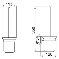 Timo Saona Ершик для туалета подвесной, цвет: хром 13061/00