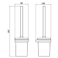 Timo Petruma Ершик для унитаза подвесной со стеклянной колбой, цвет: золото матовое 15261/17