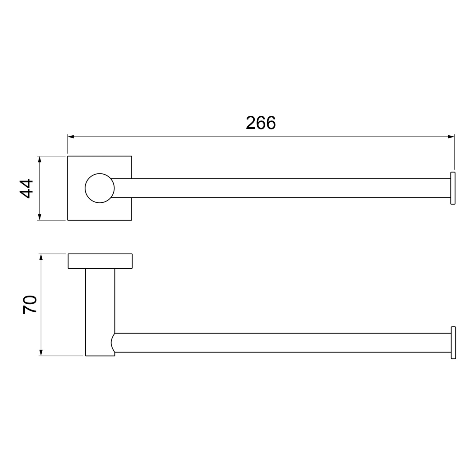 Timo Selene Полотенцедержатель подвесной, цвет: черный матовый 12054/03