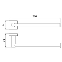 Timo Selene Полотенцедержатель подвесной, цвет: черный матовый 12054/03