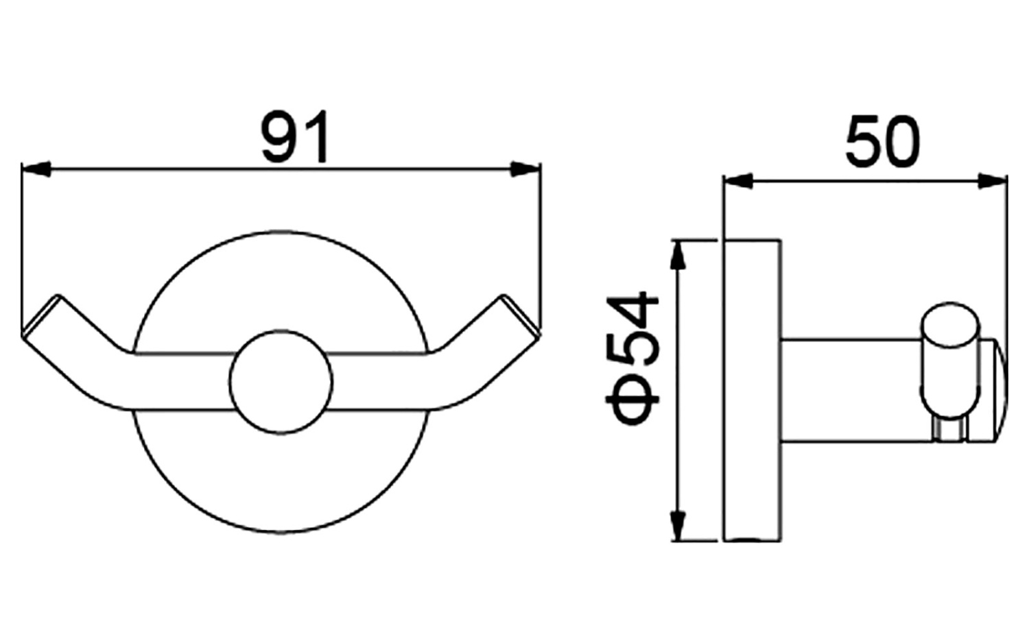 Timo Saona Крючок двойной подвесной, цвет: хром 13012/00