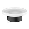 Timo Saona Мыльница со стеклянной чашей, настольная, цвет: черный матовый 13221/03