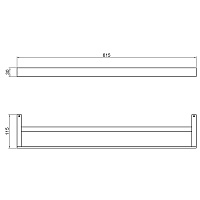Timo Petruma Полотенцедержатель двойной подвесной, цвет: черный матовый 15256/03