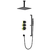 Timo Selene Душевой комплект с термостатом встраиваемый, цвет: черный матовый SX-2229/03SM