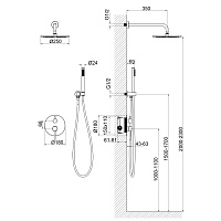 Timo Saona Душевой комплект встраиваемый, цвет: черный матовый SX-2369/03SM