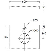 Kerama Marazzi Canaletto Столешница для накладных раковин 60x48x5,5h см, цвет: беж. CN60.SG560400R