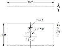 Kerama Marazzi Canaletto Столешница для накладных раковин 100x48x5,5h см, бежевый CN100.SG560400R