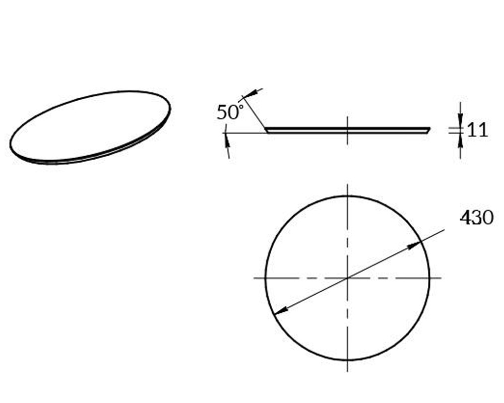 Kerama Marazzi Cono Полка круглая для консоли 43x43x1,1h см, цвет: синий CO4.VT277.431